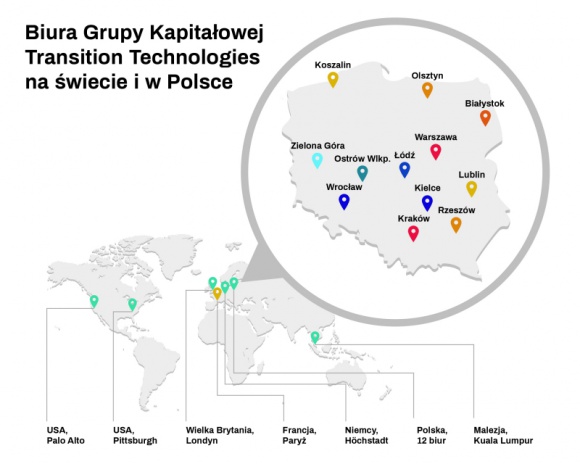 Transition Technologies kontynuuje ekspansję zagraniczną BIZNES, Firma - Grupa Kapitałowa Transition Technologies (GK TT) – polski lider IT w obszarze energii, gazu i przemysłu, rozwija zagraniczną sieć biur i spółek partnerskich.