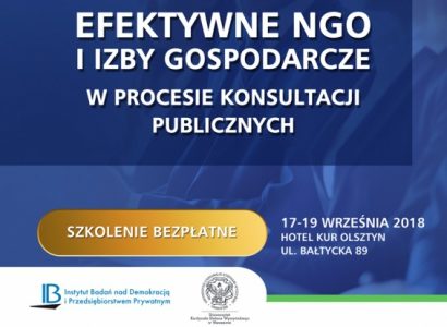 BEZPŁATNE szkolenie dla NGO oraz Izb Gospodarczych w OLSZTYNIE!