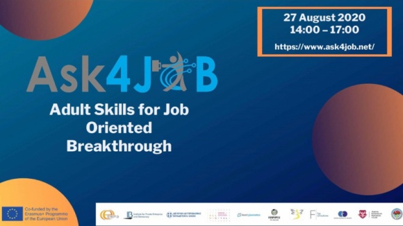 ASK4JOB - Konferencja online dot. bezpłatnej ścieżki edukacyjnej BIZNES, Fundusze unijne - Podczas konferencji przedstawione zostaną rezultaty wypracowane w międzynarodowym konsorcjum, z których już teraz bezpłatnie korzystać mogą doradcy zawodowi, trenerzy i osoby związane z edukacją dorosłych.