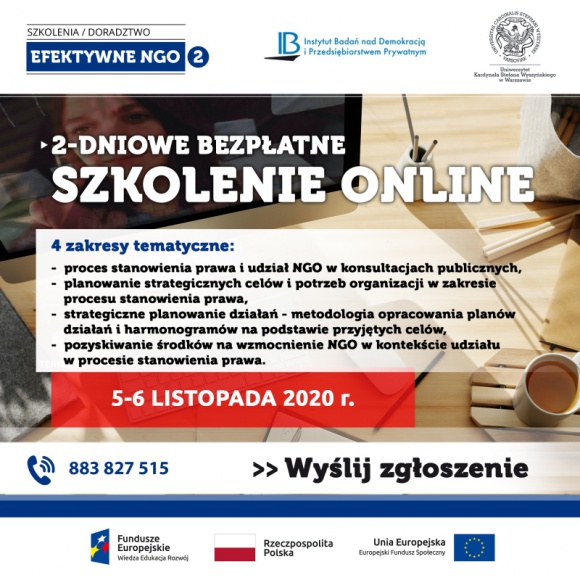 Listopadowe, bezpłatne szkolenie online dla NGO